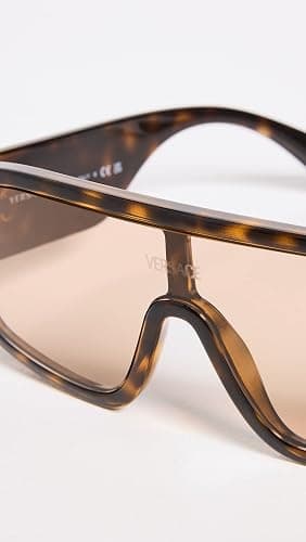 Versace VE 4439 108/73 Havana Plastic Shield Sunglasses Brown Lens thumbnail 4