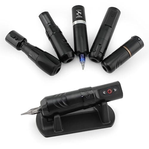 Tattoo Machine Stand - Rubber Tattoo Pen Holder, Tattoo Machine Rack, Compatible with Rotary Tattoo Guns & Coil Machines, Anti-Slip Base, Stable Pen Display Stand Tattoo Pen Tray (Black 1 Pack) thumbnail 3