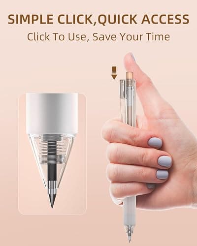 Nicpro 13PCS Pastel Gel Ink Pen Set with Case, Cute Retractable 0.5mm Fine Point Pen, 12 Black Ink Pen with 1 Highlighter, Aesthetic Drawing Pen for Student Note Taking,Writing,Office Supplies (Brown) thumbnail 6