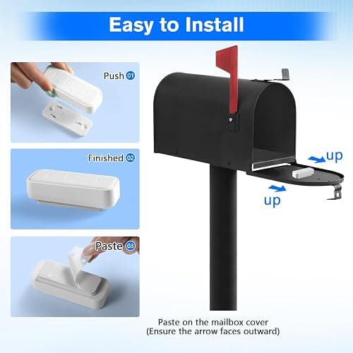 Smart Mailbox Sensor with WiFi,Mailbox Alert for Delivered Mail,500 ft Long Range Wireless Mailbox Alarm with LED Light and Sound Reminders,Mailbox Security System 2.4G WiFi Compatible thumbnail 5