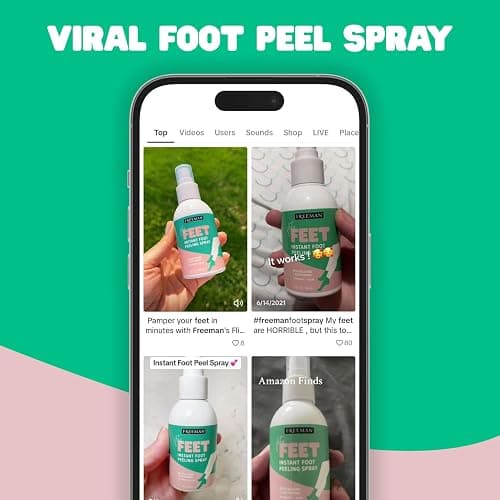 Freeman Flirty Feet Instant Foot Peeling Spray, Exfoliating Foot Mask For Summer, Moisturizing & Smooth Dry, Cracked Heels, Remove Dead Skin Quickly, Cruelty-Free & Vegan, 4 fl.oz./ 118 ml Bottle thumbnail 2