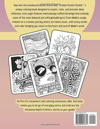 PLEASE PLEASE PLEASE: Carpenter-Inspired Coloring Book for Teens and Adults | Sabrina Fans | 50 Illustration 70s Fashion, Music Art, Fun and Relax for ... (Coloring Books for Carpenters - Collection) thumbnail 2