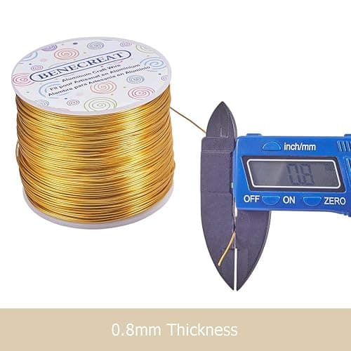 BENECREAT 20 Gauge 770FT Aluminum Wire Anodized Jewelry Craft Making Beading Floral Colored Aluminum Craft Wire - Yellow Gold thumbnail 9