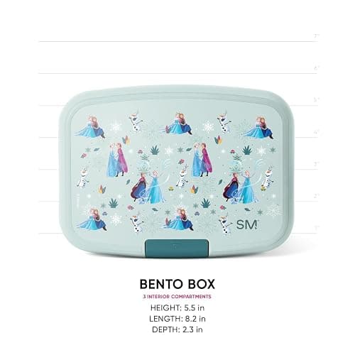 Simple Modern Disney Porter Bento Lunch Box | BPA Free, Leak-Resistant, Dishwasher Safe | Lunch Container for Girls, Boys, Toddlers, Kids | 3 Compartments, Frozen Swirls thumbnail 2
