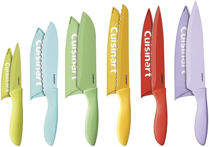 Cuisinart 12-Piece Kitchen Knife Set, Advantage Color Collection with Blade Guards, Multicolored, C55-12PCER1 - Image 1