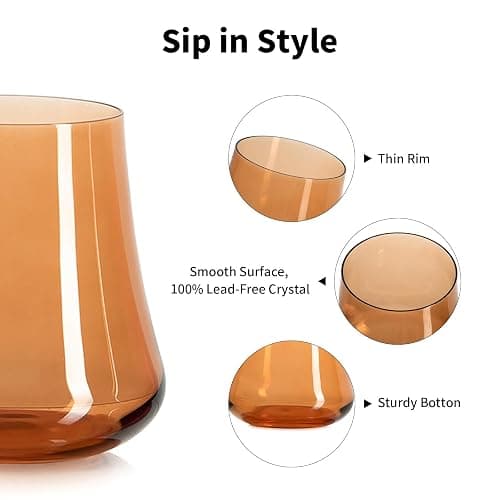 Imourari Crystal Stemless Wine Glasses (Set of 4) thumbnail 5