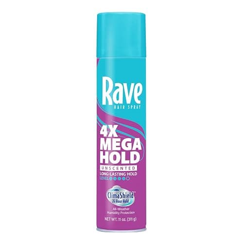 rave 4X Mega Unscented Aerosol Hairspray - Hair Spray for High Humidity Weather - 24-Hour Lasting Hold - Vitamin-Enhanced Hair Volume Spray - 11 oz - Image 1