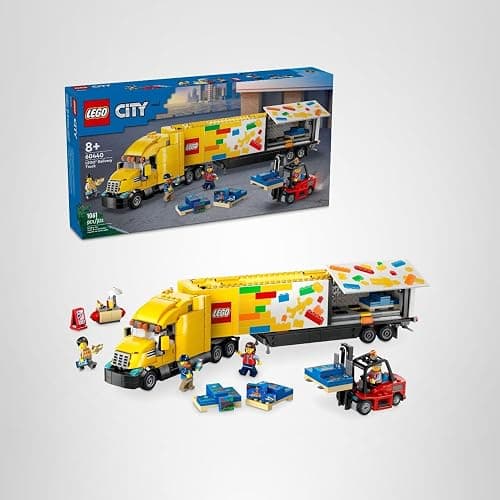 LEGO City Yellow Delivery Truck Toy - Semi Truck Building Toy for Boys & Girls, Ages 8+ Years - Gift for Birthdays - Pretend Play W/ 3 Minifigures - 60440 thumbnail 7