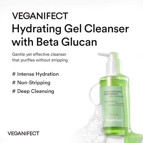 VEGANIFECT Hydrating Gel Cleanser Face Wash, Non-Stripping Gel-to-Foam, Deep Hydration for Sensitive Oily & Dehydrated Skin, Korean Skin Care, Gentle cleanser, Big Size (205ml/6.93 fl oz) thumbnail 3