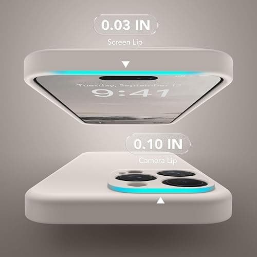 SuydanBox Magnetic for iPhone 14 Pro Max Case, Compatible with MagSafe, [Full Camera Protection][Screen Protector] Silicone Shockproof Protective Phone Case for iPhone 14 Pro Max 6.7", Stone thumbnail 7
