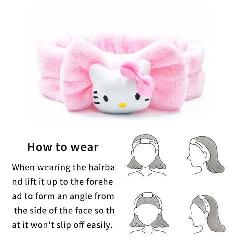 Toiletry Bag & Spa Headband, Cute PU Leather Ttravel Makeup Bag, Soft Makeup Headband for Washing Face, Gifts for Women Girls - A thumbnail 3