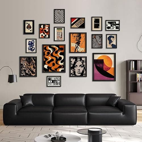 ANERZA 16 PCS Retro 70s Wall Art Decor, Eclectic Vintage Gallery Wall Prints for Bedroom, Abstract Minimalist Posters for Living Room Aesthetic, Collage Kit Pictures, 60s 80s 90s Dorm Home Decor thumbnail 6
