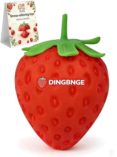 Strawberry Squishy Squishy Strawberry 3.15''/7'' Stress Ball Slow Rising Slow Rise Toy Jumbo Cheese Giant Fruit Big Fidget Party Favor Pressure for Adults Soft Squeeze Relief(Small 3.15in 1PC) - Image 1