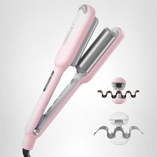 Curling Iron Hair Crimper Waver - TYMO ROVY Beach Waves Curling Wand, Ionic Deep Waver Hair Curler Tool with Ceramic 3 Barrel for Women, Dual Voltage, Anti-Scald, Easy to Use, Pink, 1 Inch thumbnail 10