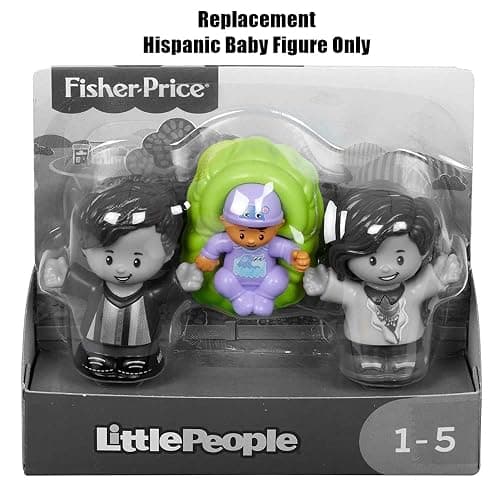 Replacement Part for Fisher-Price Little People Big Helpers Family - FTL14 ~ Replacement Hispanic Baby Figure ~ Green Basket ~ Purple Outfit thumbnail 5