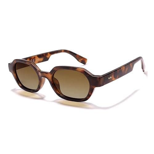 SOJOS Retro Polarized Hexagon Sunglasses for Women Men, UV400 Trendy Rectangle 70s 80s 90s Shades SJ2389 thumbnail 3