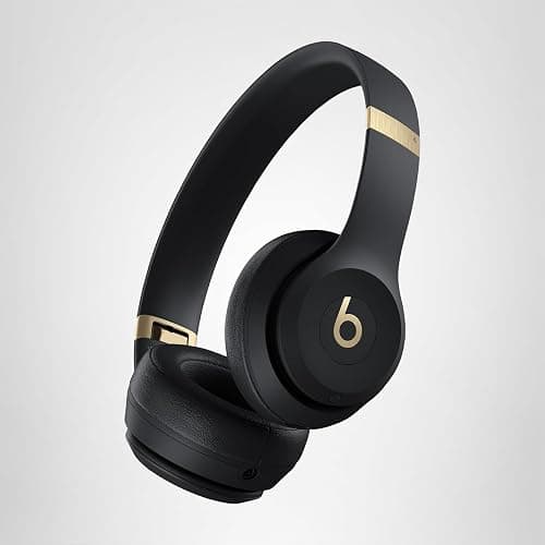 Beats Solo 4 - Wireless On-Ear Bluetooth Headphones, Up to 50-Hour Battery Life, Ultra-Lightweight Comfort, Powerful and Balanced Sound, Apple & Android Compatible - Black & Gold thumbnail 9