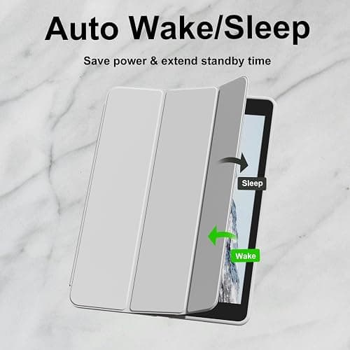 HMTDIYOU Case for iPad 9th Generation 2021/ iPad 8th Gen 2020 /iPad Cover 7th Generation 2019, Silicone Case with Pencil Holder for iPad 9/8/7 10.2 inch, Auto Sleep/Wake, Grey thumbnail 5
