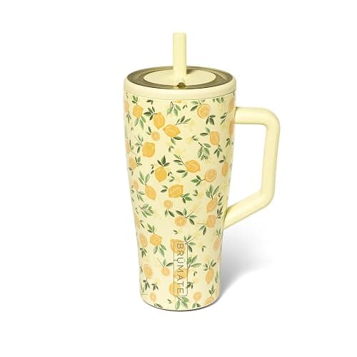 BrüMate Era 30 oz Tumbler with Handle and Straw | 100% Leakproof Insulated Tumbler with Lid and Flexible SoftSip Straw | Made of Stainless Steel | Cup Holder Friendly Base | 30oz (Limoncello) - Image 1