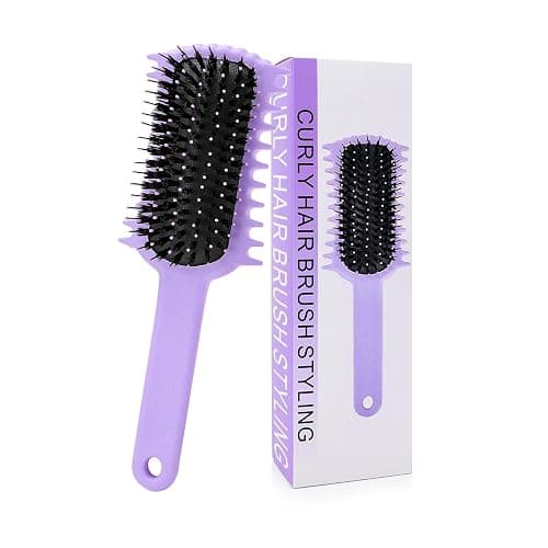 Curly Hair Brush, Volume Curl Defining Brush for Detangling Shaping and Styling Women's Curls, Reduce Pulling (Purple) - Image 1