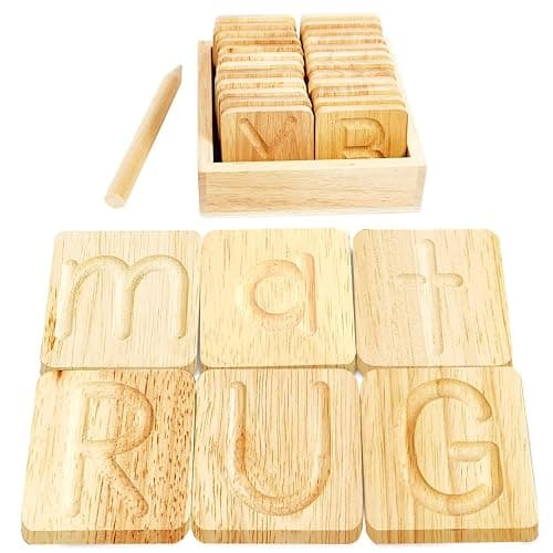 Wooden Alphabet Tracing Boards - Preschool Letter Formation - Montessori Alphabet Letters - Image 1
