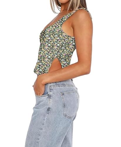 Women Cute Summer Crop Tank Top Teen Girls Trendy Sexy Y2K Strappy Going Out Tops thumbnail 2