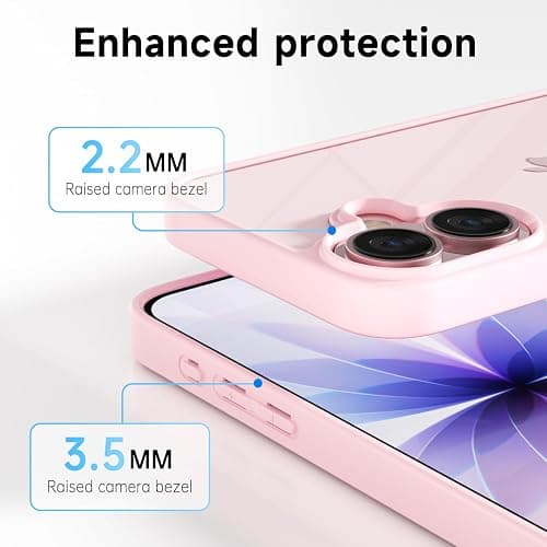 LoeoeL for iPhone 17 Case Clear, Transparent Hybrid iPhone 17 Phone Case [Hard Plastic & Soft Silicone Bumper] Acrylic Non Yellowing Thin Slim Protective Cover for Women, Light Pink thumbnail 5