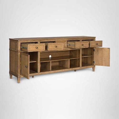 Signature Design by Ashley Sharlance 81" Wood TV Stand for TVs up to 93" | Fits TVs up to 93 in, Hardwood solids hickory wood veneer and MDF substrate, 4 drawers, 2 cabinets, Fireplace compatible thumbnail 14