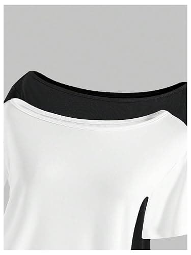 RoseSeek Girl's Off The Shoulder Tops Short Sleeve Cute Summer T Shirts for Teens Girls Y2k Tops Trendy thumbnail 3
