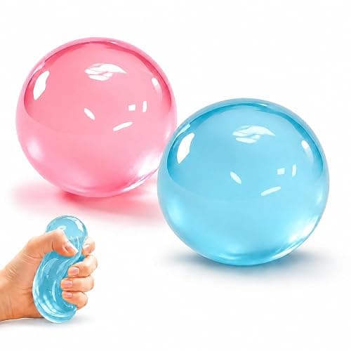 2pcs-S Coconut Oil Squishy Stress Ball for Stress Anxiety Relief | Super Soft Squishies Clear Fidget Squeeze Toy Fidget Toys for Kids Adult, Paartay Favors - Image 1