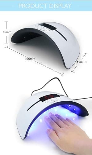 LED UV Nail Lamps for Gel Nail Polish Nail Dryer Curing Lamp with 3 Timers Auto Sensor LED Digital Display USB Plug Carry Convenient thumbnail 5