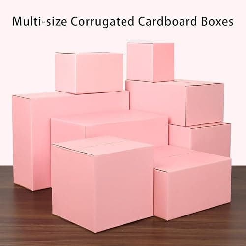8x8x4 Pink Shipping Boxes, 30 Pack Mailing Boxes for Small Business, Corrugated Cardboard Boxes for Shipping, Packaging thumbnail 7