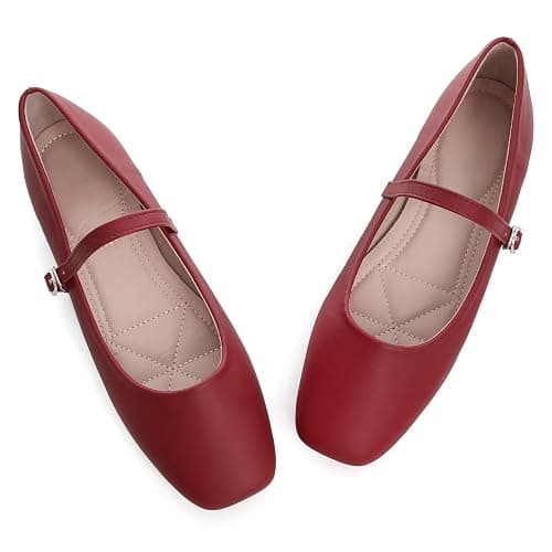 TN TANGNEST Leather Flats for Women Comfortable Square Toe Slip On Flats Soft Work Flats Retro Mary Jane Flats thumbnail 5