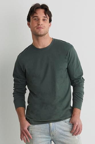 Fair Indigo Men's Organic All-Cotton Long Sleeve Crew Neck T-Shirt thumbnail 2