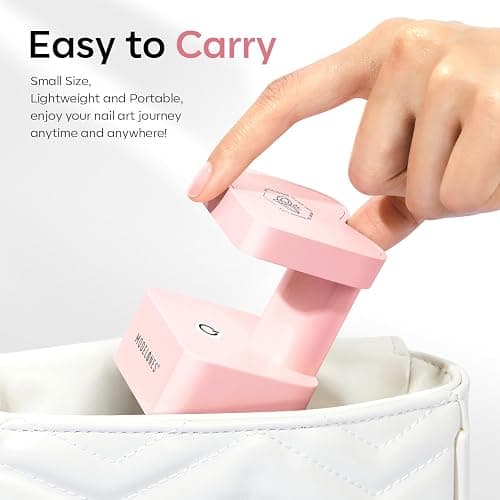 Modelones Mini UV Light for Gel Nails, Small Cure Lamp, Flash Cure for Gel x Nails, LED Portable USB for Fast Curing, Pink thumbnail 5