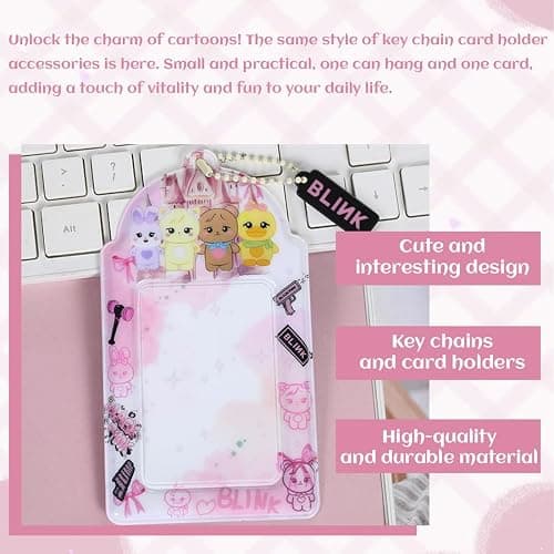DEFGNOP Blackpink Fotokartenhalter Schlüsselanhänger, Teiliges Blackpink Merch für Kpop Fans, Konzerte und Support-Clubs (BLINK) thumbnail 3