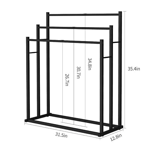 Honiter Towel Racks for Bathroom, 3 Tier Free Standing Towel Rack, Blanket Drying and Display Rack for Oversized Bath Towels Bathroom Accessories, Next to Tub or Shower thumbnail 2