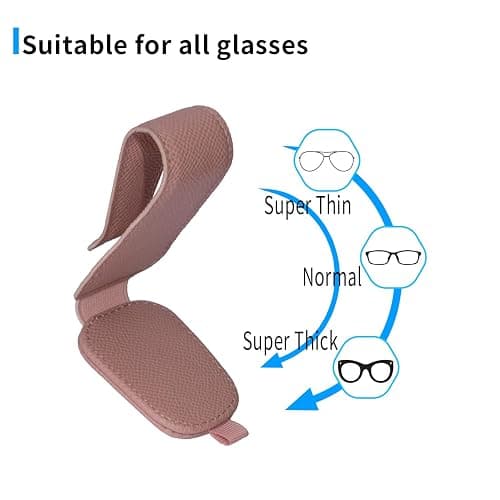 Yuoyar 2 Packs Magnetic Sunglass Holder for Car Visor - Universal Sunglasses Clip for Different Size Eyeglasses - Convenient Interior Car Accessories (Pink) - Pink - 2pcs thumbnail 5