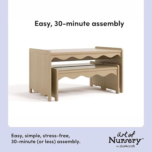 Storkcraft Casablanca Montessori Indoor Kids Table & Bench Set (Driftwood) – GREENGUARD Gold Certified, Premium Kids Activity Table and Bench Set, Toddler Furniture, Durable & Easy-to-Clean Surface thumbnail 6