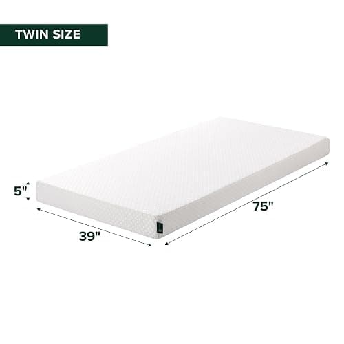 Zinus 5 Inch Twin Cooling Essential Memory Foam Mattress [NewVersion], Fiberglass Free, Medium Feel, Breathable Cooling Layers, Certified Safe Materials thumbnail 2