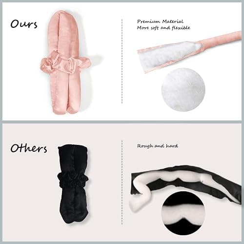 Satin Heatless Curling Set - Hair Rollers for Curls Heatless Hair Curlers & Hot Rollers Hair Curlers to Sleep in Curling Rod Headband Curler (Dreamy Rosy Clouds) thumbnail 6