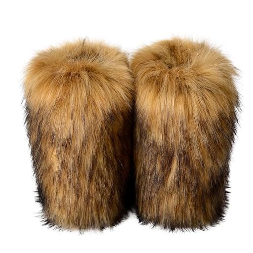 Eosxrp Furry Faux Fur Boots Women's Winter Shoes Woman Fluffy Warm Snow Boots Mid-Calf Comfortable Outdoor Flat thumbnail 3