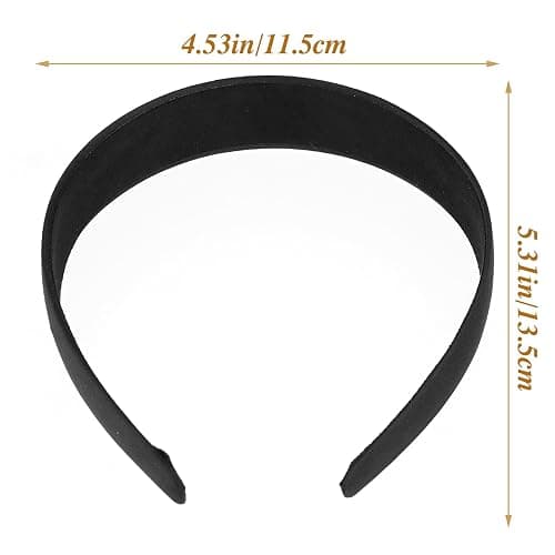 WLLHYF 2 Pieces Satin Headbands 1 Inch Wide Hard Head Band Fashion Solid Headband Anti-slip Plain Hair Bands Diy Hair Accessories for Women Girls Halloween Christmas Valentine's Day thumbnail 2