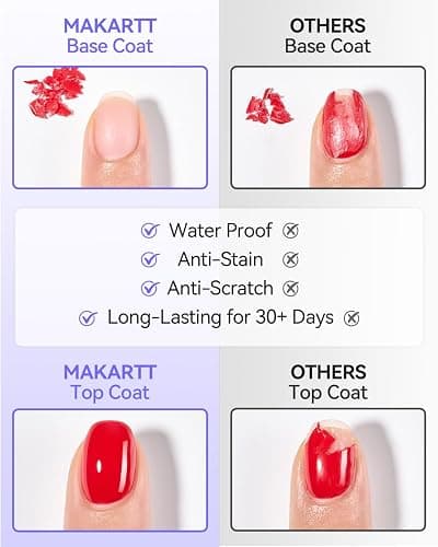 Makartt Gel Top and Base Coat Set 2 PCS 15ml No Wipe Long Lasting | Upgrade Diamond-Shine Base and Top Coat Gel Nail Polish Soak Off UV LED Lamp Needed Home DIY Salon Gift Women thumbnail 6