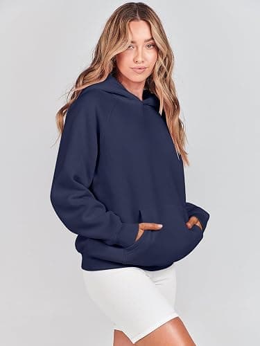 ANRABESS Women Hoodies Oversized Fleece Long Sleeve Comfy Casual Basic Pullover Sweatshirts 2025 Fall Outfits Sweater - Small - Navy Blue thumbnail 3
