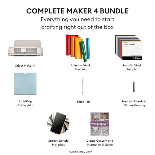 Cricut Maker 4 Starter Kit for Beginners - Smart Cutting Machine with Vinyl & Iron-On (HTV), Tools & Materials for Stickers, Shirts & DIY Crafts thumbnail 2