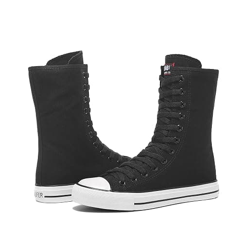 Womens High Top Canvas Sneakers Lace up Fashion Casual Shoes for Girls thumbnail 2