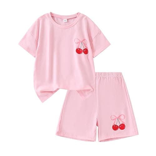 Zylvae Kid Girl 6-11 Years Summer 2-Piece Outfit Set - Daisy/Bow Print Top & Patterned Shorts Clothing Set thumbnail 8