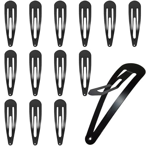 30 Pcs Snap Hair Clips, 3.1 Inch Big Size Barrettes Women No Slip Metal Snap Hair Clips Large Hair Pins(Black) - Image 1