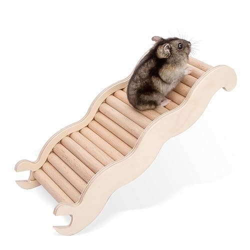 Niteangel Hamster Climbing Toy Wooden Ladder Bridge for Hamsters Gerbils Mice and Small Animals (Medium - 8.26'' L) - Image 1